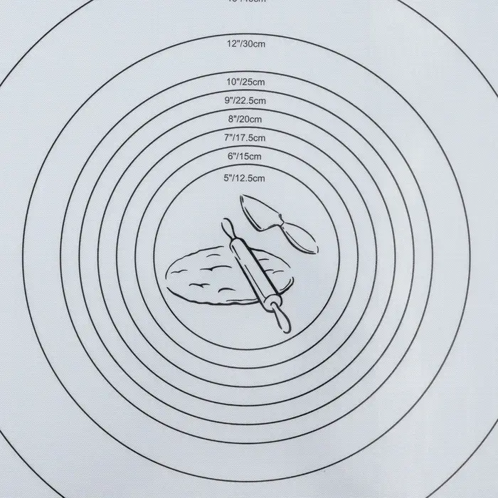 Коврик для выпечки и раскатки теста с разметкой, армированный &laquo;Эрме&raquo;, силикон, 59.5&times;40 см, белый