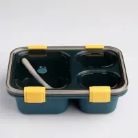 Ланч - бокс в школу TAKE IT EASY, с ложкой, 850 мл, 20.5&times;15&times;6.5 см, пластик, зелёный