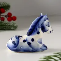 Сувенир Лошадь лежащая, 7*9 см, гжель