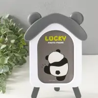 Фоторамка пластик 10х15 см "Домик с ушками мишки" бело-серый 2х16,7х23,5 см