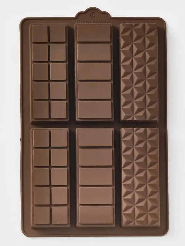Форма для дубайского шоколада 6 плиток Форма для дубайского шоколада 6 плиток "Квадраты, полосы, пирамиды" 27,5x17x2 см