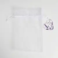 Мешочек подарочный органза белый «Лаванда», с шильдиком, 16 х 24 см +/- 1.5 см