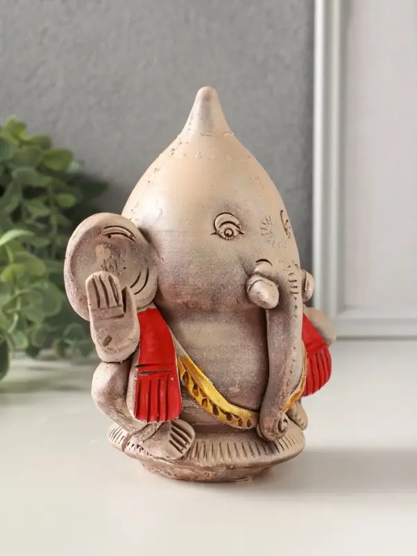 Фигурка гипс &laquo;Ганеш&raquo;, 14&times;13&times;9 см, эффект состаривания, слоновая кость