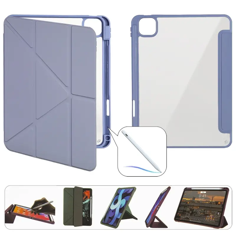 Чехол-книжка iPd Pro 11 (2024) Smart Case Crystal Folio (Pencil) Lavender Grey