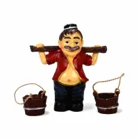 Садовая фигура из полистоуна &laquo;Дедушка с ведрами&raquo;, 20&times;7&times;19 см, Greengo