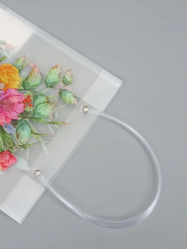 Пакет подарочный прозрачный, "Букет цветов", 22 х 10 х 24 см