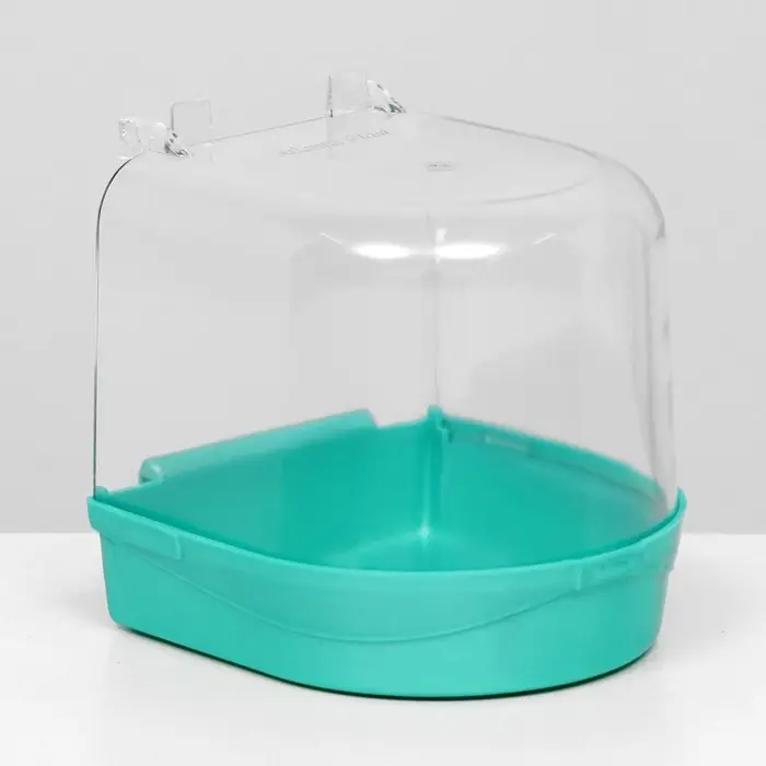 Купалка для птиц, 145&times;136&times;140 мм, пластик, светло-зелёный перламутр