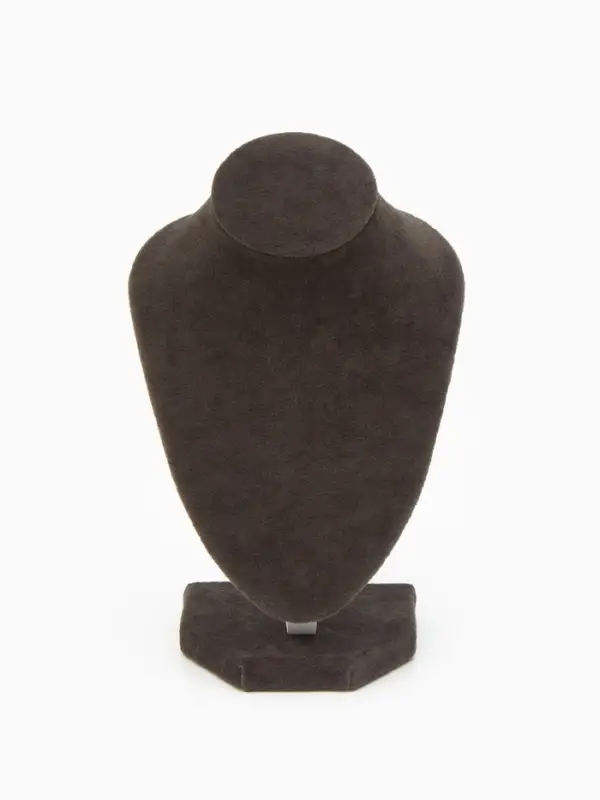 Бюст для украшений QF, 10&times;7.5&times;15 см, h=15 см, флок, серый графит