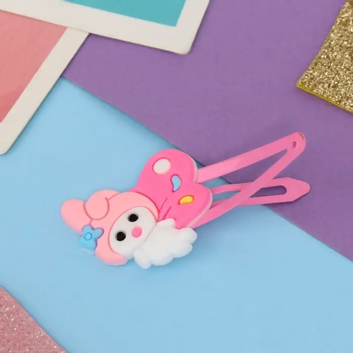 Невидимка для волос  Невидимка для волос "Адель" (набор 2 шт) зайка с крылышками, 5,5 см, розовый