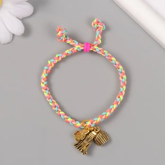 Браслет - талисман фэншуй &laquo;Косичка. Веник и совок&raquo;, набор 5 шт., регулируемая длина