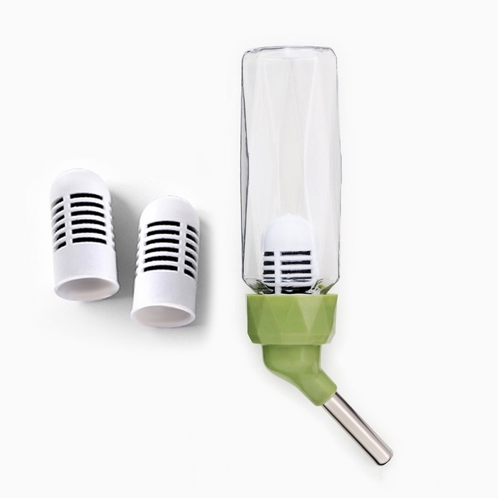 Поилка для грызунов, 80 мл, крепление-пружинка, и два сменных фильтра, зелёная Поилка для грызунов, 80 мл, крепление-пружинка, и два сменных фильтра, зелёная