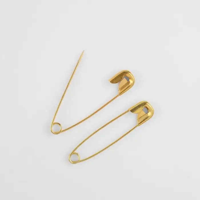 Набор булавок английских, 27/32/37 мм, 12 шт., цвет золотой