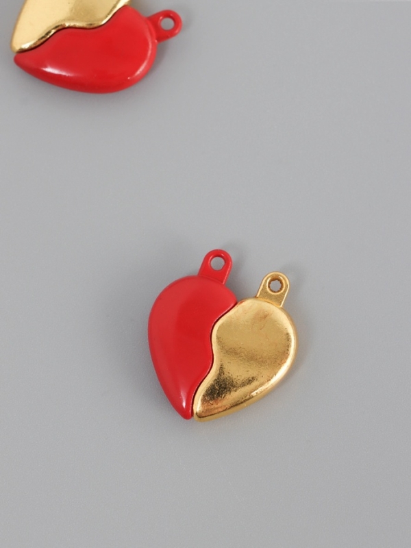 Замок магнитный металл Замок магнитный металл "Вторая половинка, сердце" набор 2 шт красно-золотой 2,6х2,2 см