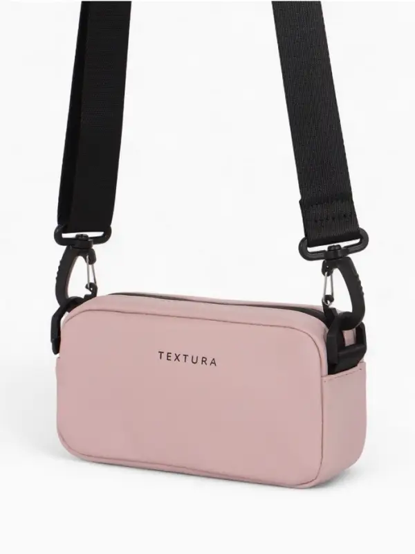 Сумка женская кросс-боди TEXTURA на молнии, 19&times;6&times;10.5 см, розовая