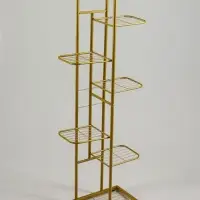 Подставка для цветов Greengo, 7 полок, 43&times;22&times;126 см, напольная, металл, цвет золотой