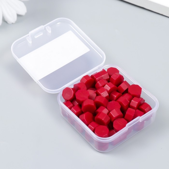 Сургуч в гранулах в коробочке Сургуч в гранулах в коробочке "Восьмигранник" вишневый 25 гр 2х5,5х5,5 см