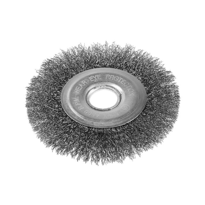 Щетка металлическая для УШМ ТУНДРА, плоская, посадка 22 мм, 125 мм Щетка металлическая для УШМ ТУНДРА, плоская, посадка 22 мм, 125 мм
