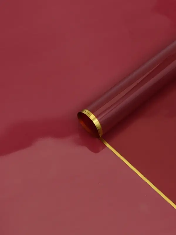 Пленка для цветов, "Кайма с тиснением", винная, 57х57 см