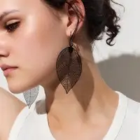 Серьги металл &laquo;Лист липы&raquo;, чёрные