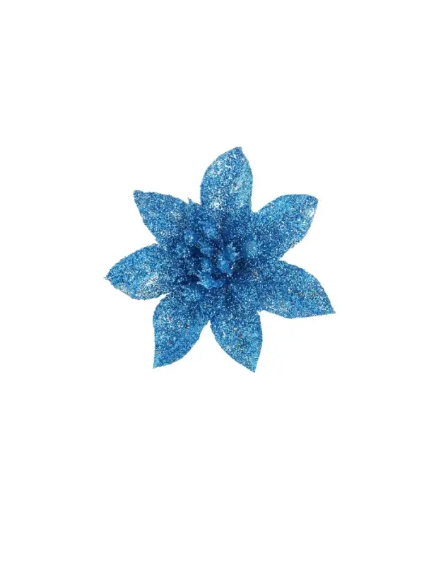 Ёлочные игрушки 6 шт. &laquo;Зимнее волшебство. Цветы пышные - блеск&raquo; пластик, 5&times;5 см, МИКС