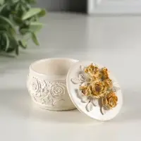 Шкатулка с розами, 6х6 см, перламутр