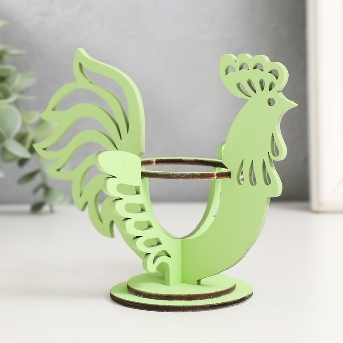 Подставка Пасхальная  Подставка Пасхальная "Петушок" 14,5х10,3х10 см (набор 5 деталей) салатовый