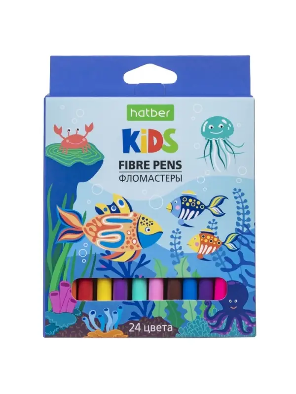 Фломастеры 24цв, Hatber, ЭКО, Африка, карт.уп, европодвес 78347