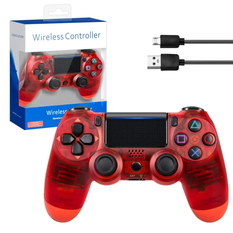 Джойстик PS4 DualShock беспроводной AA прозрачный красный Джойстик PS4 DualShock беспроводной AA прозрачный красный