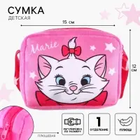 Сумка детская для девочки через плечо, плюшевая, 12&times;15&times;3 см, Коты Аристократы