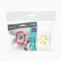 Соска - пустышка анатомическая Крошка Я &laquo;Для девочки&raquo; от 6 мес., 2 шт. + контейнер