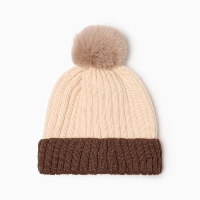 Шапка детская MINAKU, цвет бежевый, р-р 46-48 Шапка детская MINAKU, цвет бежевый, р-р 46-48