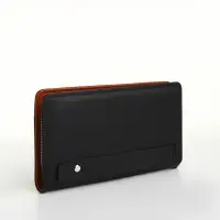 Портмоне-клатч мужской на молнии, с ручкой, наружный карман, чёрное
