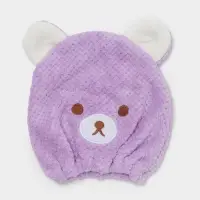 Чалма для сушки волос Доляна &laquo;Медвежонок&raquo;, микрофибра, фиолетовая