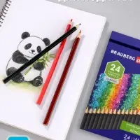 Карандаши художественные цветные BRAUBERG ART CLASSIC, 24 цвета, мягкий грифель 3.3 мм,