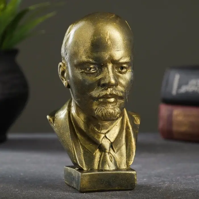 Бюст &laquo;Ленин В.И.&raquo;, фигурка гипс, под латунь, 13&times;8&times;8 см