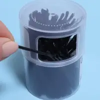 Ватные палочки, двусторонние, с ухочисткой, 100 шт., в пластиковом органайзере, чёрные