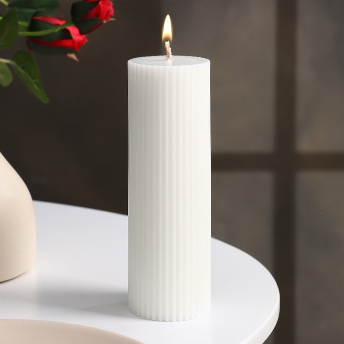Свеча-цилиндр с гранями,5х15 см, белая, 10 ч Свеча-цилиндр с гранями,5х15 см, белая, 10 ч