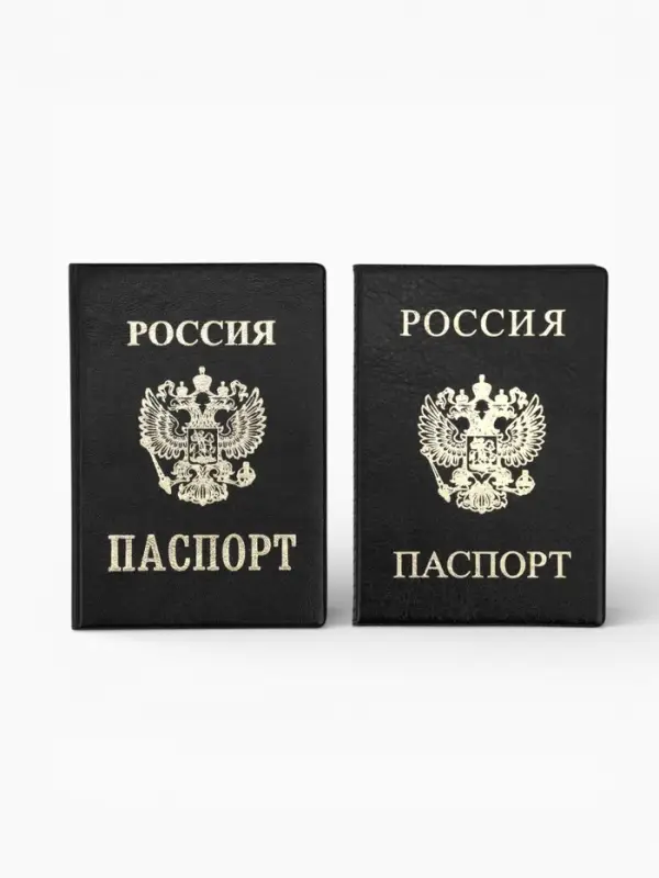 Обложка для паспорта из искусственной кожи, чёрная