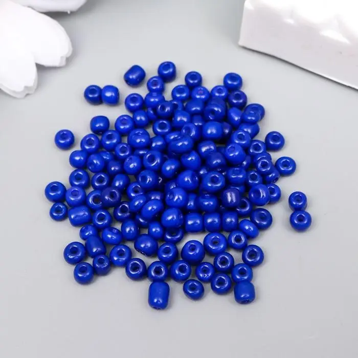 Бисер круглый 6/0  Бисер круглый 6/0 "Синий неон" 20 гр