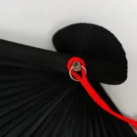 Веер бамбук, текстиль h=23 см "Веточка сакуры" красный, с кисточкой Веер бамбук, текстиль h=23 см "Веточка сакуры" красный, с кисточкой