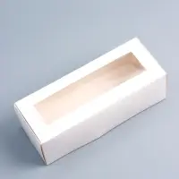 Коробка с окном под рулет, белая, 26&times;10&times;8 см, МИКС