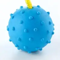 Игрушка для собак, мяч на веревке, 6 см, синяя