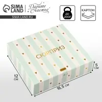Коробка подарочная складная, упаковка, «Сюрприз», 16.5 х 12 х 5 см, БЕЗ ЛЕНТЫ