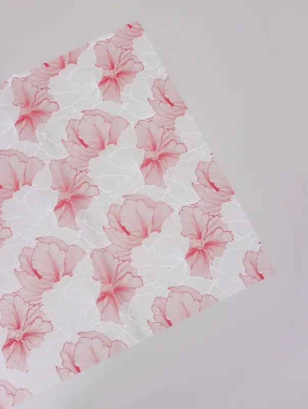 Пленка флористическая для цветов, &laquo;Акварельный эскиз&raquo;, розовая, 57&times;57 см