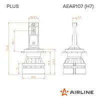 Лампа светодиод. H7 PLUS, 28Вт, 5000Лм (2500Лм x 2), 6000К, 12/24В, кмпл. 2 шт.
