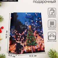 Пакет подарочный новогодний ламинированный, &laquo;Чудеса рядом&raquo;, 11.5&times;6.5&times;14.5 см