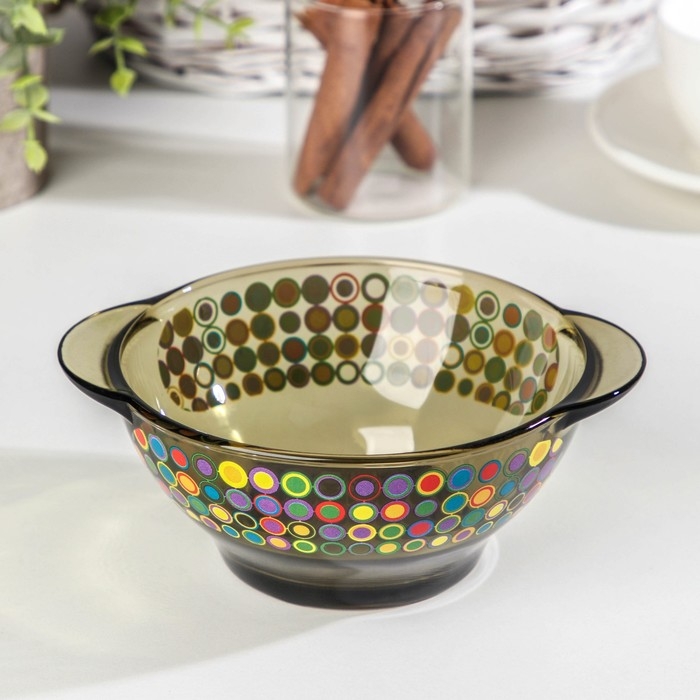 Бульонница «Дымка. Кружочки» 510 мл, d=13,5 см, цвет коричневый Бульонница «Дымка. Кружочки» 510 мл, d=13,5 см, цвет коричневый