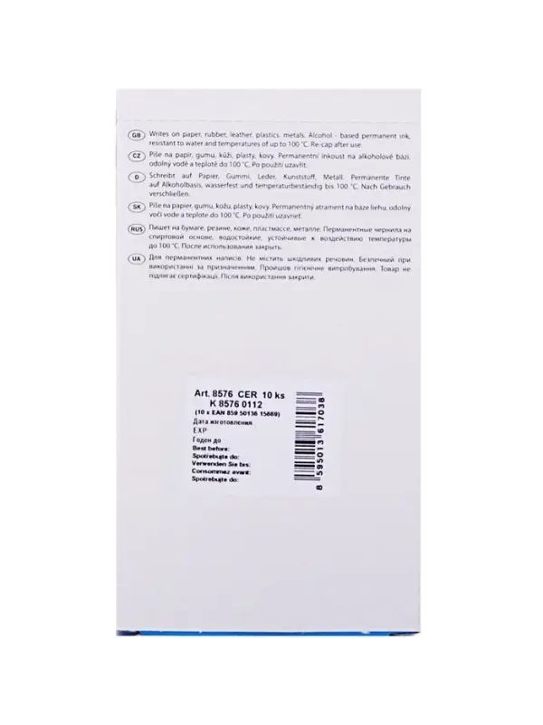 Маркер перманентный Centropen 8576, чёрный, узел 5.0 мм, линия 1-4.6 мм