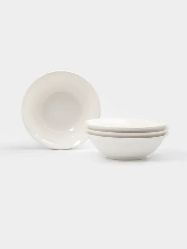 Тарелки глубокие Доляна White Label, набор 4 шт., 950 мл, 20&times;6.5 см, фарфор, белые