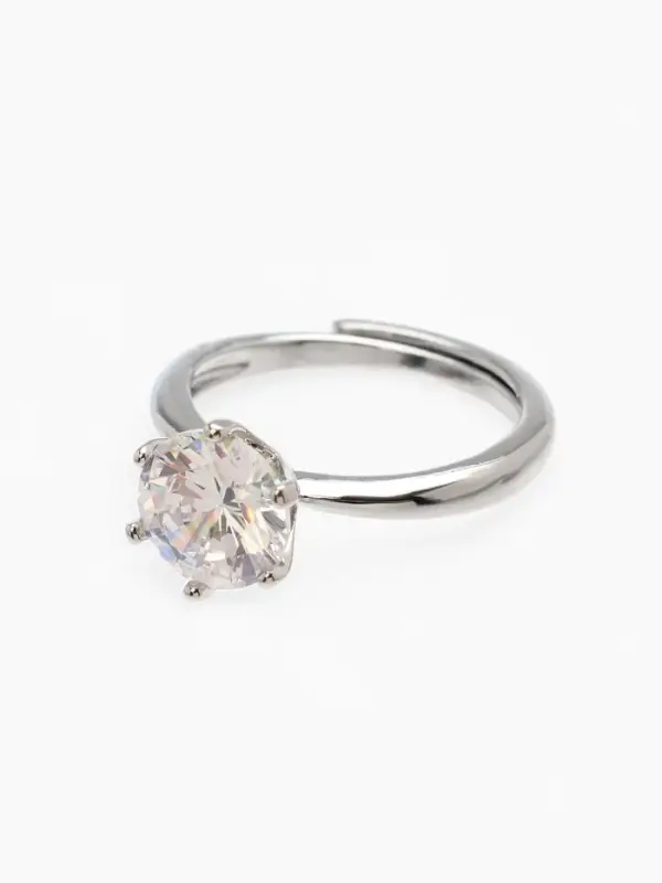 Кольцо «Выбражулька» бриллиант, как у мамы, б-р, белое в серебре